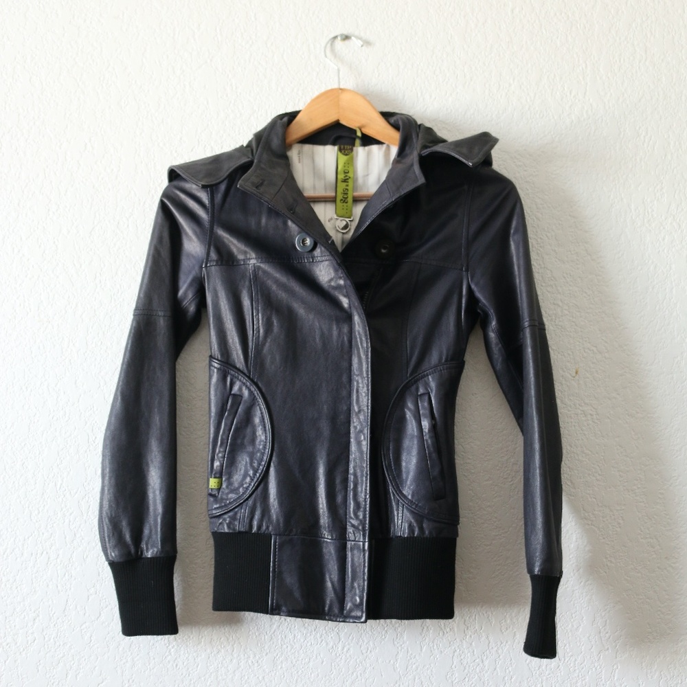 Soia & Kyo Leather Jacket Sz: XXS